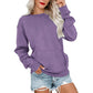 Sudadera Casual Holgada con Cuello Redondo para Mujer