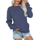 Sudadera Casual Holgada con Cuello Redondo para Mujer