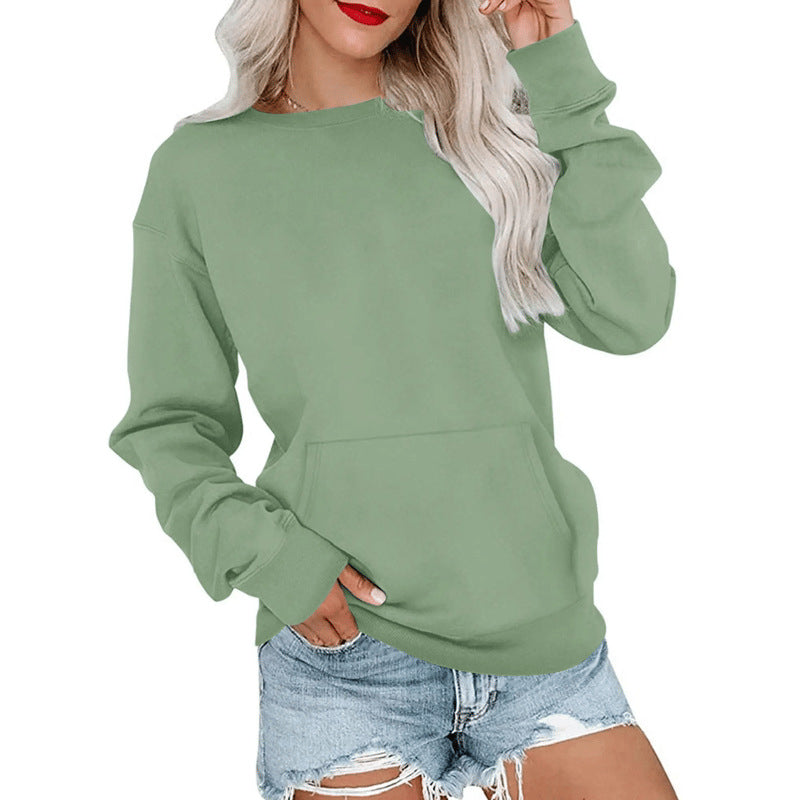 Sudadera Casual Holgada con Cuello Redondo para Mujer