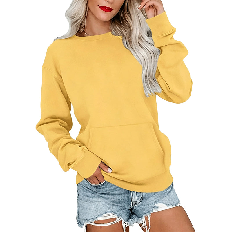Sudadera Casual Holgada con Cuello Redondo para Mujer