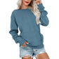 Sudadera Casual Holgada con Cuello Redondo para Mujer