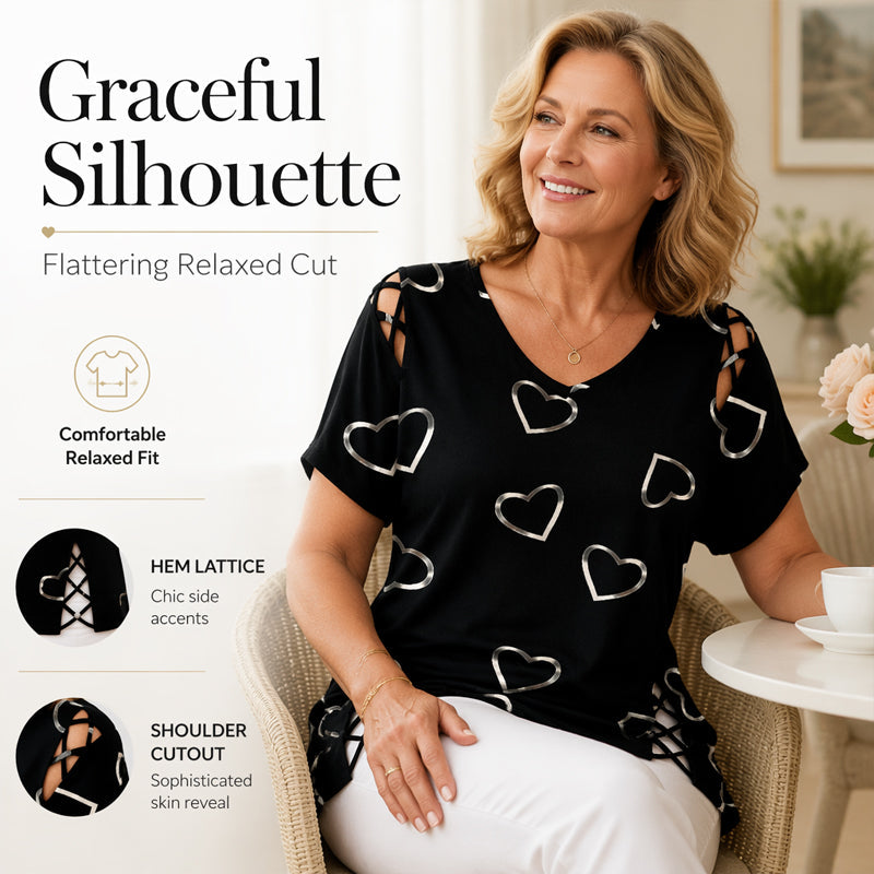 🎉 ¡TIEMPO LIMITADO 50% DE DESCUENTO! 👚 Camiseta de escote en V recortada – Chic 🌸 de corbata lateral sin esfuerzo