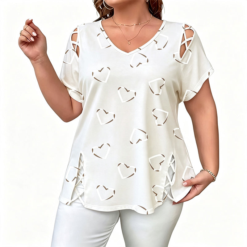 🎉 ¡TIEMPO LIMITADO 50% DE DESCUENTO! 👚 Camiseta de escote en V recortada – Chic 🌸 de corbata lateral sin esfuerzo