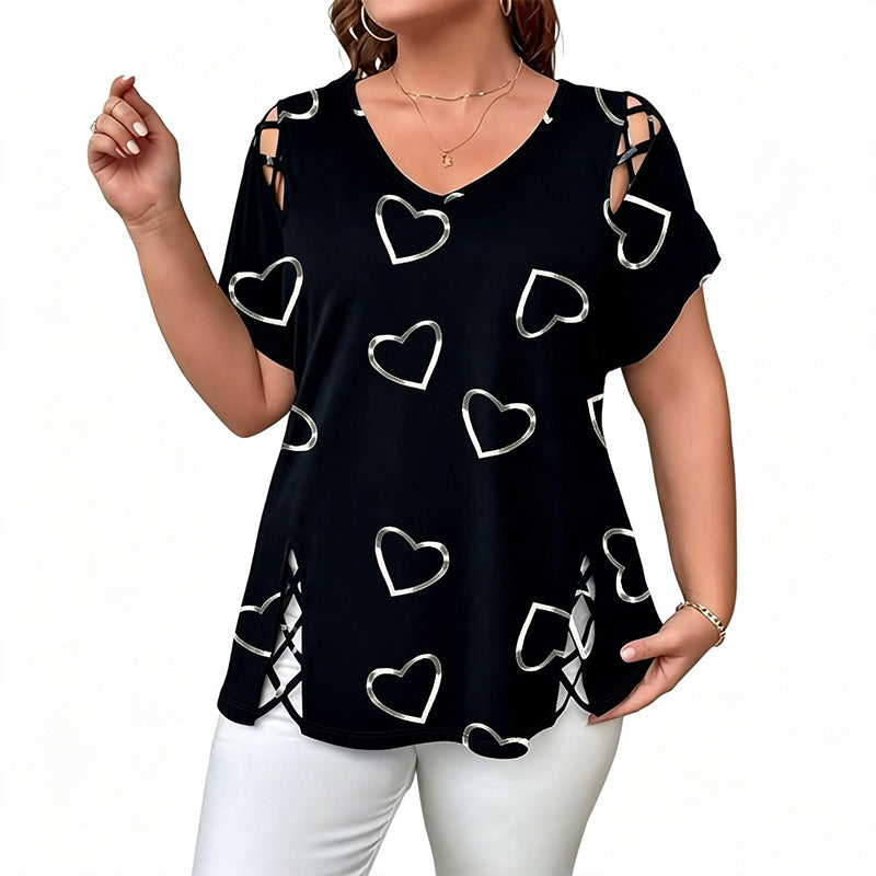 🎉 ¡TIEMPO LIMITADO 50% DE DESCUENTO! 👚 Camiseta de escote en V recortada – Chic 🌸 de corbata lateral sin esfuerzo