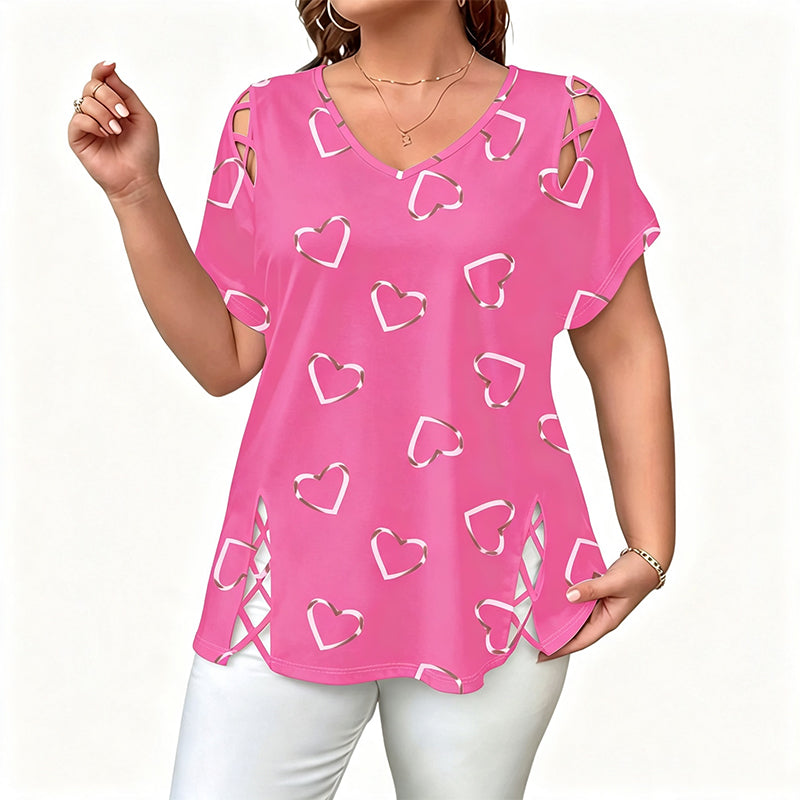 🎉 ¡TIEMPO LIMITADO 50% DE DESCUENTO! 👚 Camiseta de escote en V recortada – Chic 🌸 de corbata lateral sin esfuerzo