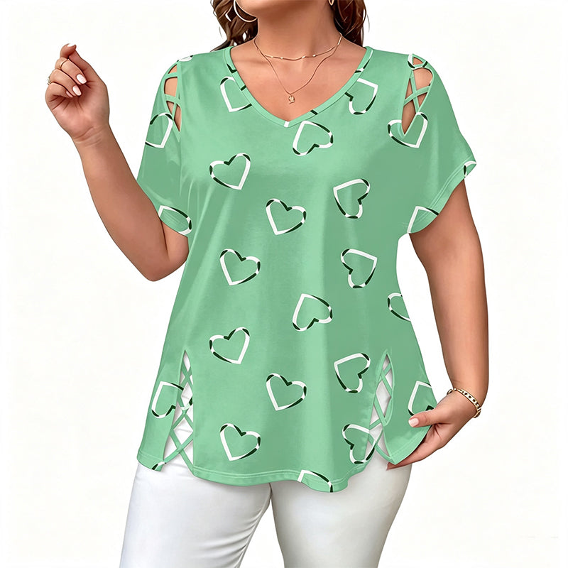 🎉 ¡TIEMPO LIMITADO 50% DE DESCUENTO! 👚 Camiseta de escote en V recortada – Chic 🌸 de corbata lateral sin esfuerzo