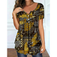 Camiseta casual de escote en V para mujer