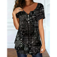 Camiseta casual de escote en V para mujer