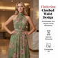 Vestido Maxi Halter con Estampado Floral Elegante
