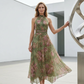 Vestido Maxi Halter con Estampado Floral Elegante