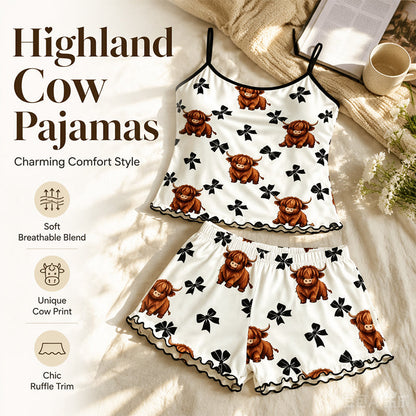 Conjunto de Pijama de Verano con Tirantes Finos y Top Camisola