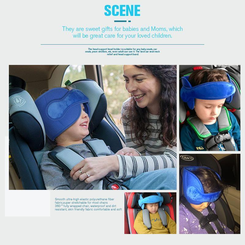 📢📢¡50% OFF!! ⏰ Banda de Soporte para la Cabeza de Niños en el Auto – Almohada Reposacabezas Ajustable para Bebés, Estabilizador Anti-Caída para Asientos de Auto, Previene el Dolor de Cuello en Viajes