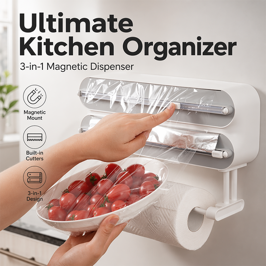 🔪🧲 2 en 1: cortador magnético de film con soporte para toallas – ¡práctico, compacto y siempre al alcance de la mano! 🧻✨