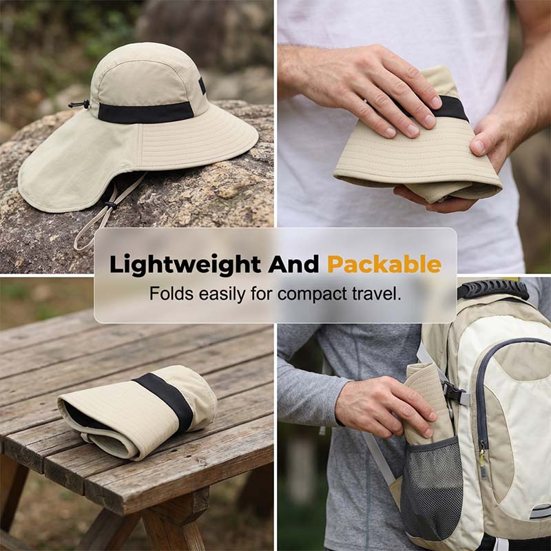 ☀️ Sombrero de sol con ala ancha y cubre nuca – protección solar UPF 50+ | Cobertura total para rostro, cuello y hombros | ¡Envío gratis a todo Chile!