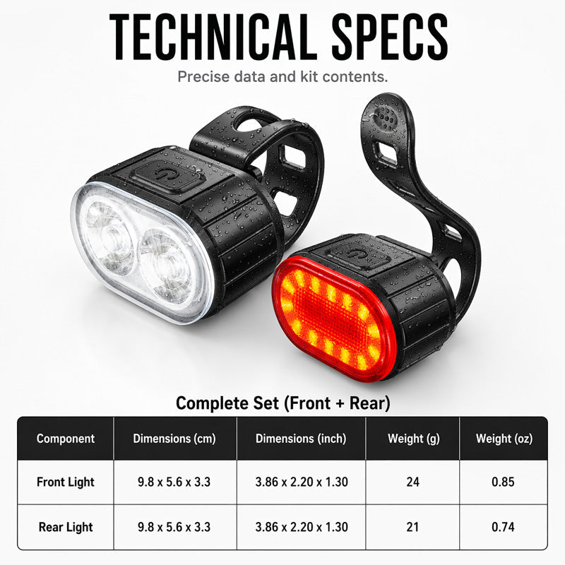 ⏳Juego🚲🔦 de luces recargables USB con 50% de descuento⏰por tiempo limitado