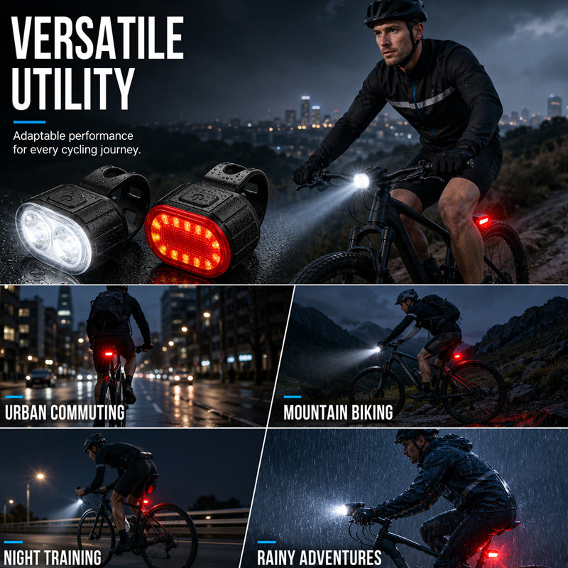 ⏳Juego🚲🔦 de luces recargables USB con 50% de descuento⏰por tiempo limitado