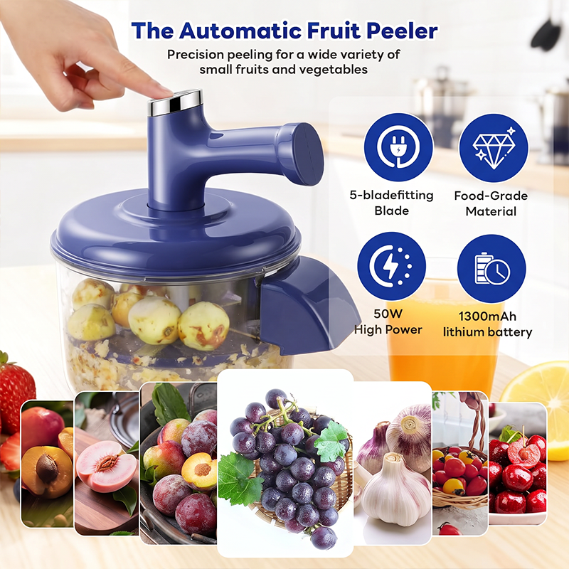 🍇 ¡50% DESCUENTO AHORA! Peladora Eléctrica de Frutas y Batidora – 2 en 1 Pelado y Batido Automático – Inalámbrica, Portátil y Fácil de Limpiar – Perfecta para Cocinar a Diario 🥄✨