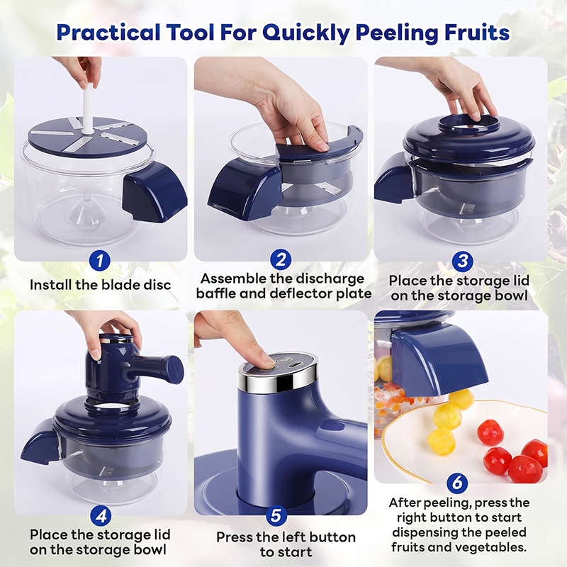 🍇 ¡50% DESCUENTO AHORA! Peladora Eléctrica de Frutas y Batidora – 2 en 1 Pelado y Batido Automático – Inalámbrica, Portátil y Fácil de Limpiar – Perfecta para Cocinar a Diario 🥄✨