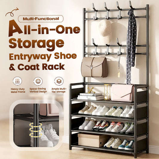 ✨ Perchero con Zapatero 3 en 1 – Ahorra Espacio, Resistente y Estable 🏠