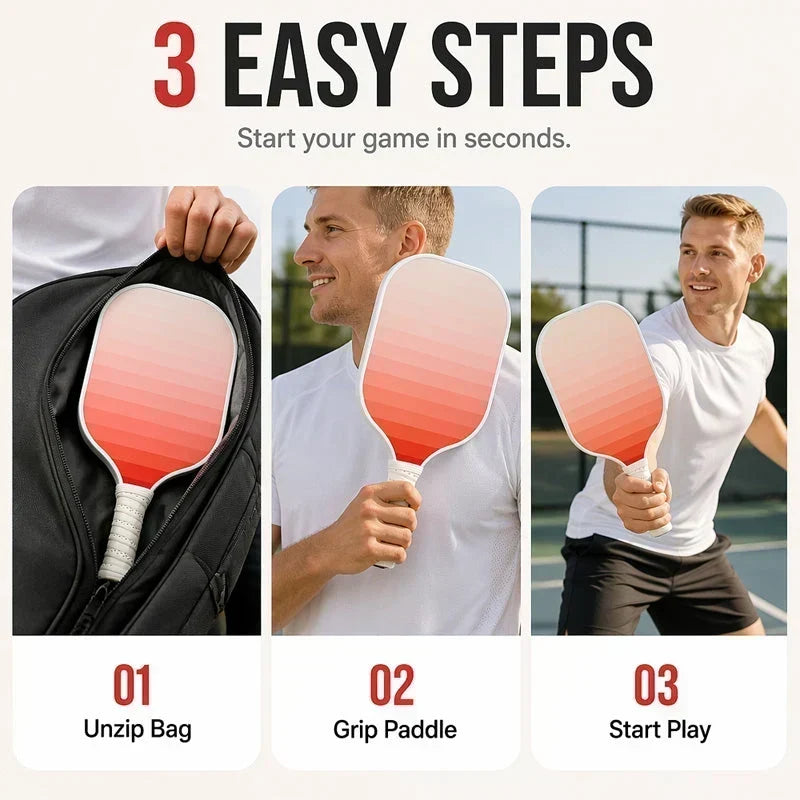 🥎 ¡50% DTO AHORA! Set de Pickleball Degradado – 2 Palas de Fibra de Vidrio, 4 Pelotas y Bolsa Portadora – Aprobado USAPA, Ligero y Perfecto para Principiantes y Adultos, Interior y Exterior ✨