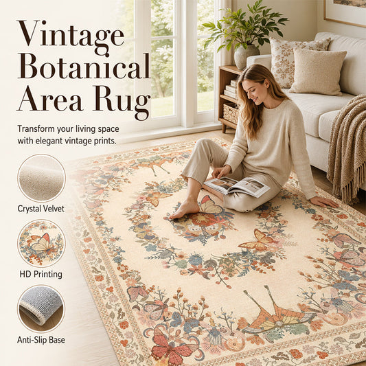 🌸 Tu suelo está desnudo. Está suplicando esta alfombra. Estampado floral vintage, terciopelo suave como una nube y un patrón que hace que cualquier habitación se sienta completa. 😌✨