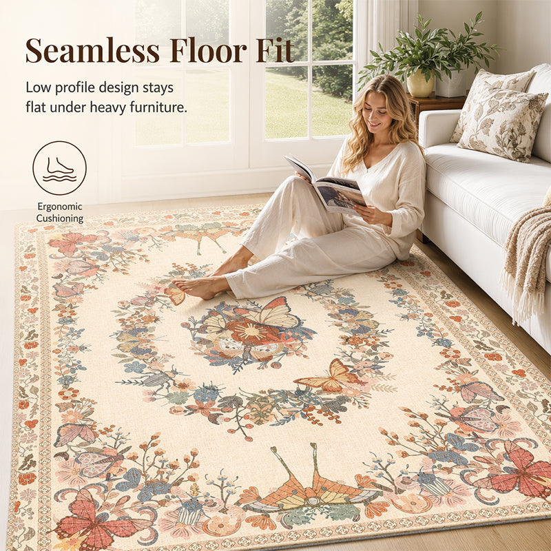 🌸 Your floor is naked. It's begging for this rug. Vintage floral print, cloud-soft velvet, and a pattern that makes any room feel complete. 😌✨