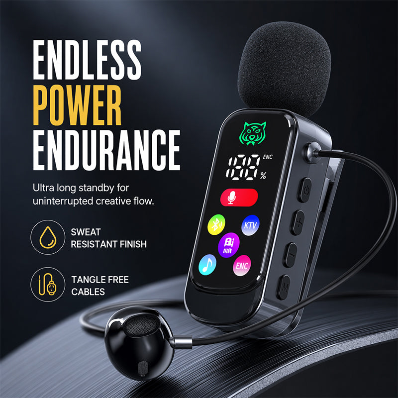 Auriculares Bluetooth Karaoke con Clip de Solapa Seguro
