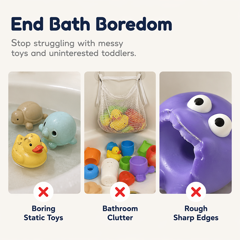 🧸💧 -50%! 🛁Juguetes de Baño para Bebés – Suaves, Seguros y con Bordes Redondeados.