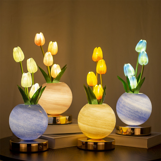 🌷 Lámpara Nocturna Elegante Ramo de Tulipanes