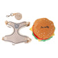 ⏳50% Off⏰Cute Hamburger Pet Harness and Leash Set with Mini Backpack🍔🦮
