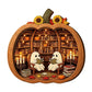 🎉 ¡50% DESCUENTO POR TIEMPO LIMITADO! 🎃 Decoración de Mesa de Calabaza de Madera para Halloween – Construcción de Madera de Doble Capa con Encanto Festivo 🍂