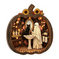 🎉 ¡50% DESCUENTO POR TIEMPO LIMITADO! 🎃 Decoración de Mesa de Calabaza de Madera para Halloween – Construcción de Madera de Doble Capa con Encanto Festivo 🍂