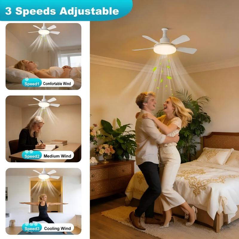 Socket Fan Light With Remote