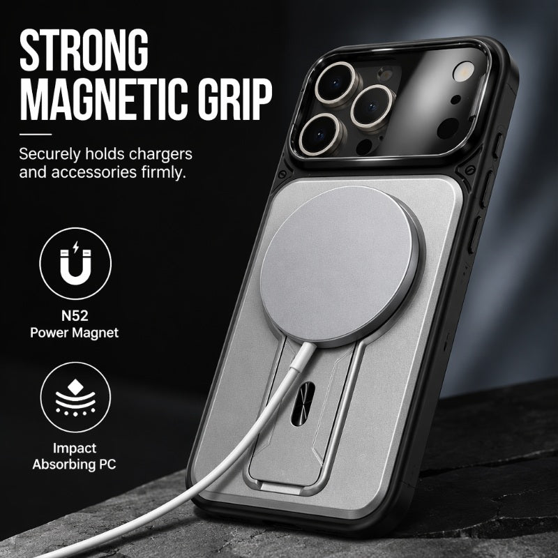 🚨 Final Chance Sale ⏳Magnetic Phone Case with Flip Lens Cover & Kickstand