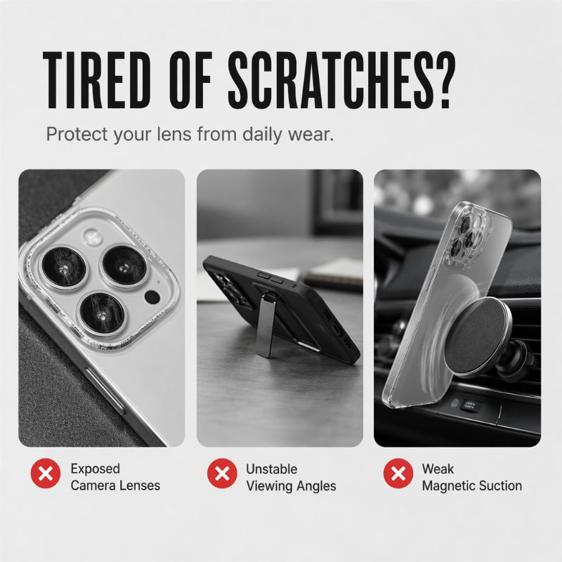 🚨 Final Chance Sale ⏳Magnetic Phone Case with Flip Lens Cover & Kickstand