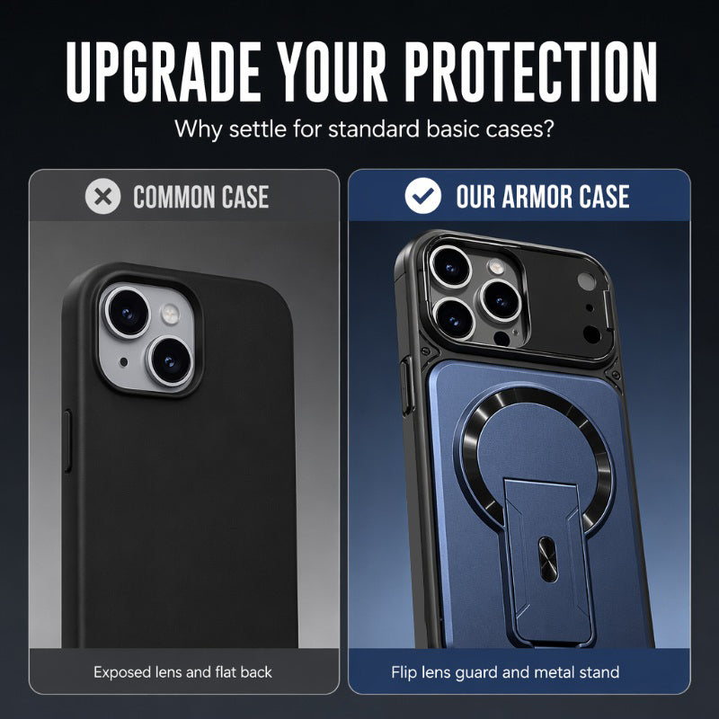 🚨 Final Chance Sale ⏳Magnetic Phone Case with Flip Lens Cover & Kickstand