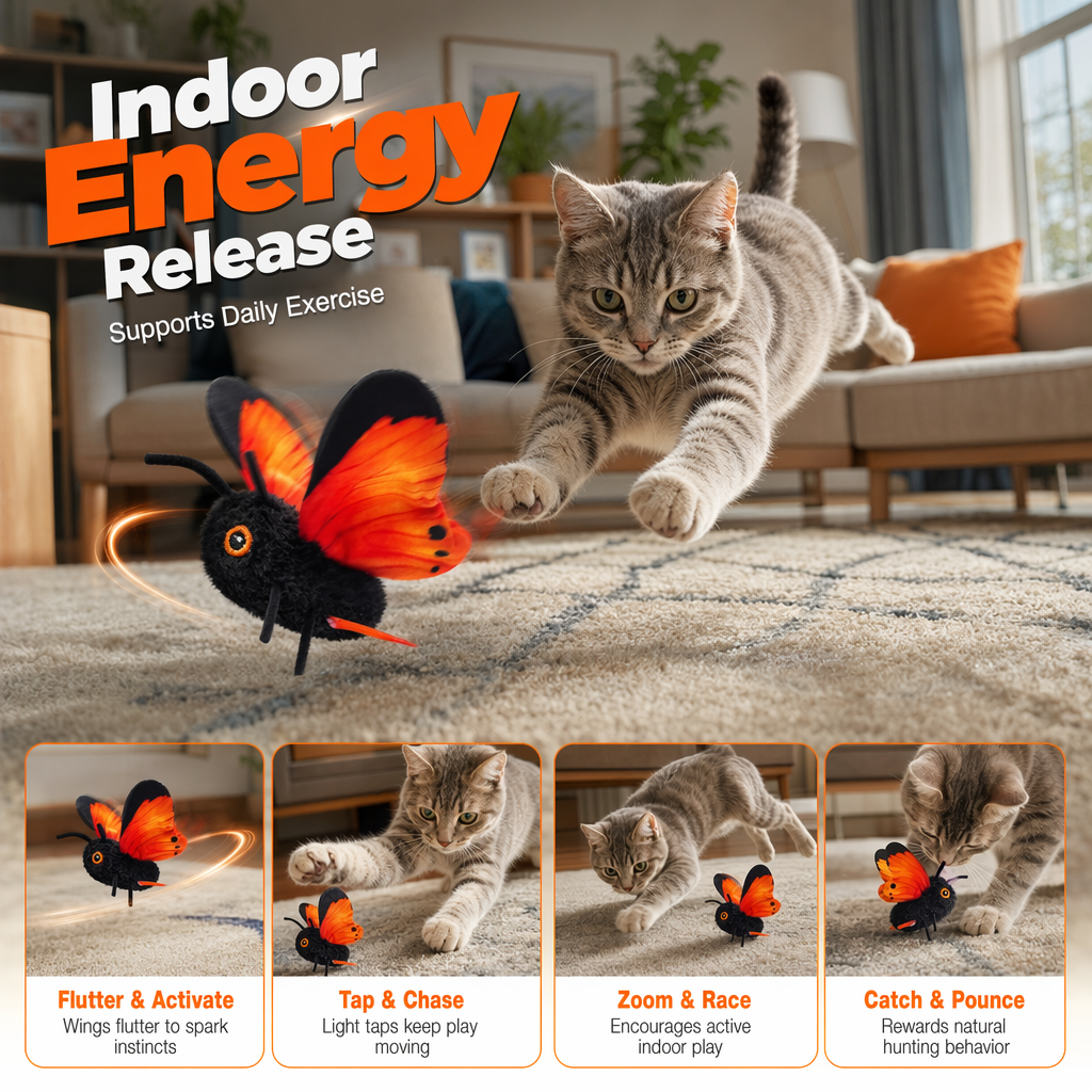 ⏳Time-Limited Special⏰Smart Sensing Flapping Butterfly Toy for Cats