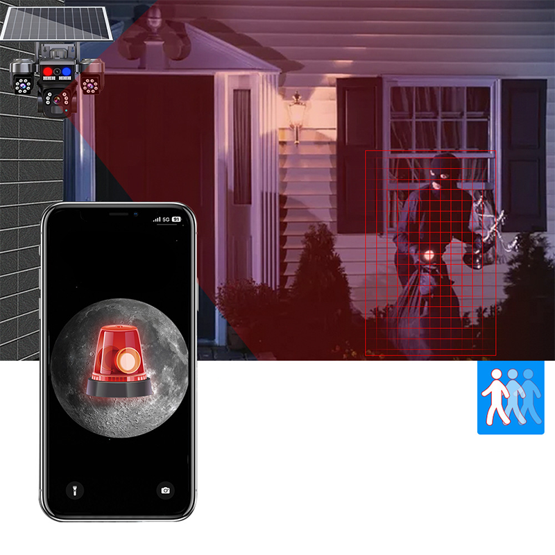 🔋 ¡50% DESCUENTO – Cámara de Vigilancia Solar Inalámbrica – 3 Objetivos, 3 Imágenes Simultáneas, Visión Nocturna, IP66 – Perfecta para Casa y Jardín ☀️