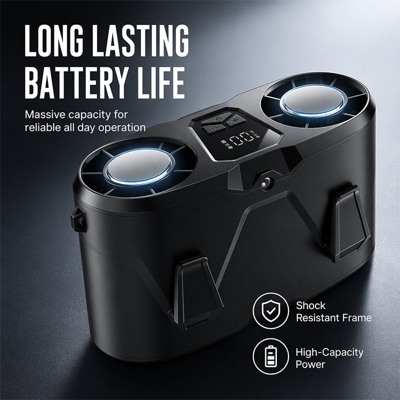 ❄️Portable Waist Clip Fan with Dual-Core Ice Cooling