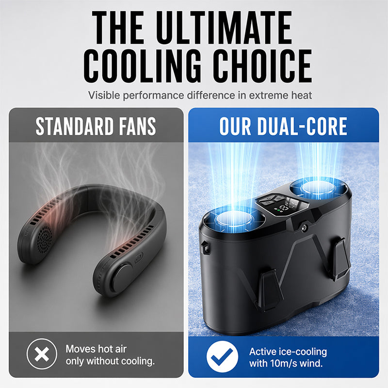 ❄️Portable Waist Clip Fan with Dual-Core Ice Cooling