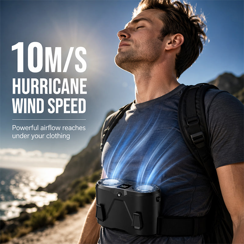 ❄️Portable Waist Clip Fan with Dual-Core Ice Cooling