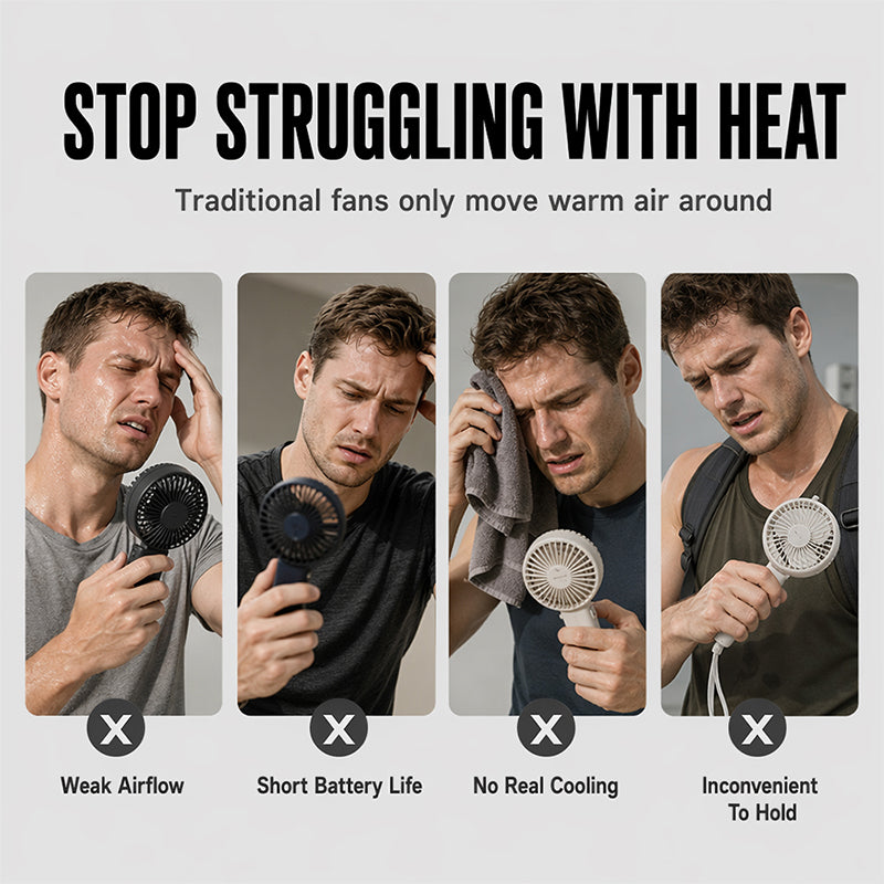 ❄️Portable Waist Clip Fan with Dual-Core Ice Cooling
