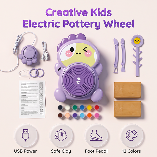 Torno de Alfarero Eléctrico para Niños Kit de Arcilla DIY