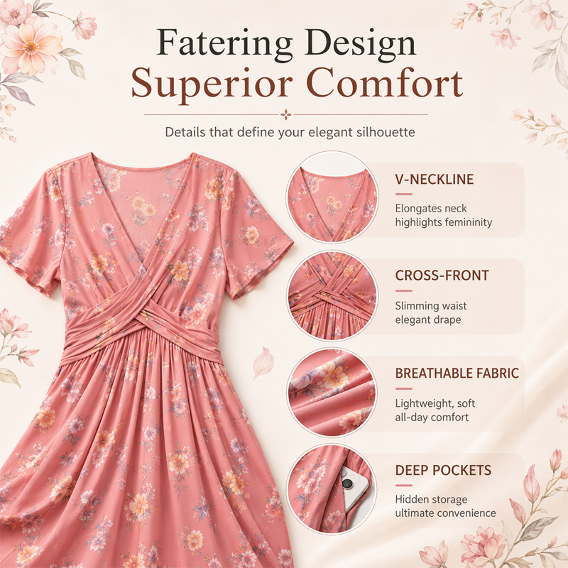 👗🔥 ¡OFERTA 50% OFF! Vestido Floral de Mujer con Escote en V – Elegante, Favorecedor y Perfecto para Cualquier Ocasión ✨