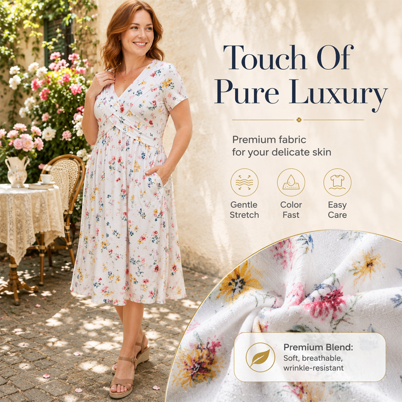 👗🔥 ¡OFERTA 50% OFF! Vestido Floral de Mujer con Escote en V – Elegante, Favorecedor y Perfecto para Cualquier Ocasión ✨