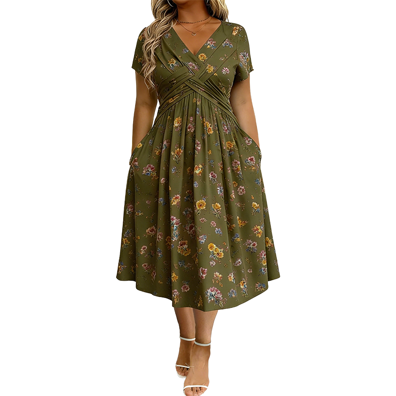 👗🔥 ¡OFERTA 50% OFF! Vestido Floral de Mujer con Escote en V – Elegante, Favorecedor y Perfecto para Cualquier Ocasión ✨