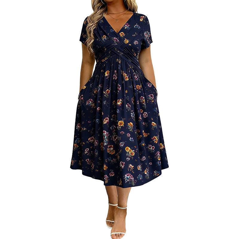 👗🔥 ¡OFERTA 50% OFF! Vestido Floral de Mujer con Escote en V – Elegante, Favorecedor y Perfecto para Cualquier Ocasión ✨