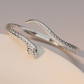 🎉 ¡TIEMPO LIMITADO 50% OFF! 🐍 Pulsera Brazalete Vintage de Serpiente – Brazalete Abierto Ajustable con Detalles de Escamas Texturizadas y Ojos Verdes ✨