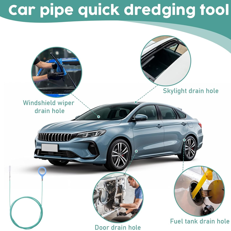 🚗 Herramienta de Limpieza para Desagüe de Techo Solar – Alcanza Obstrucciones Ocultas y Limpia Tuberías de Difícil Acceso Fácilmente ✨
