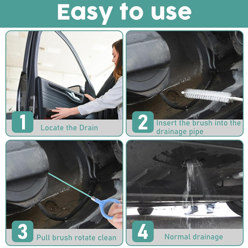🚗 Herramienta de Limpieza para Desagüe de Techo Solar – Alcanza Obstrucciones Ocultas y Limpia Tuberías de Difícil Acceso Fácilmente ✨